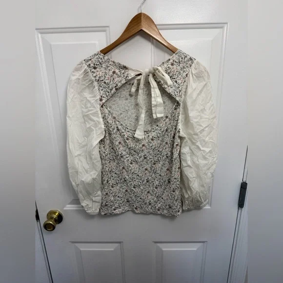 Women’s Nation Limited Floral Tie Back Top Size M Coquette Girl Cottagecore - Picture 5 of 10